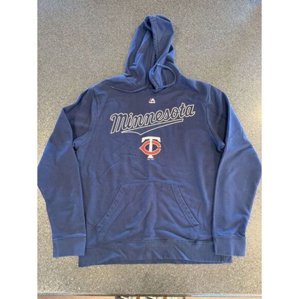 Majestic Mens‎ Minnesota Twins Hooded Sweatshirt Navy Large
